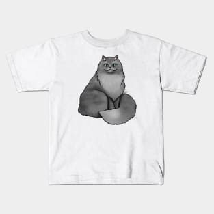 Cat - Persian - Black Kids T-Shirt